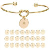Buchstaben Armreifen aus Messing gold Unisex - Buchstabe F