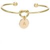 Buchstaben Armreifen aus Messing gold Unisex - Buchstabe L