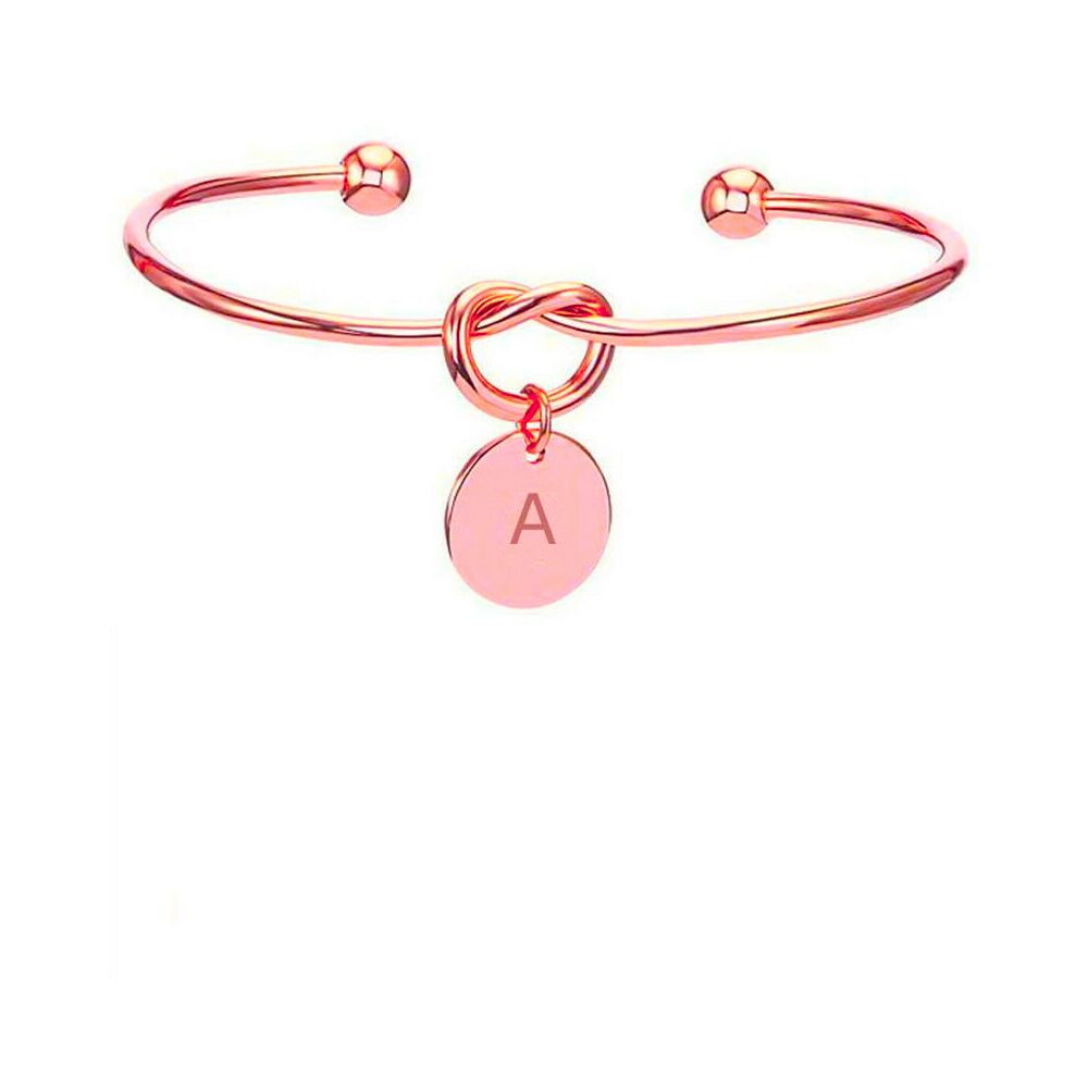 Buchstaben Armreifen aus Messing Roségold Unisex - Buchstabe C