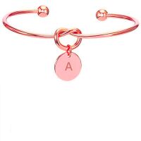 Buchstaben Armreifen aus Messing Roségold Unisex - Buchstabe P