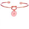 Buchstaben Armreifen aus Messing Roségold Unisex - Buchstabe W