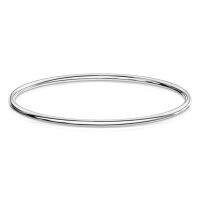 Armreifen klassisch rund aus Edelstahl für Damen - Silber