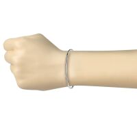 Armreifen klassisch rund aus Edelstahl für Damen - Silber