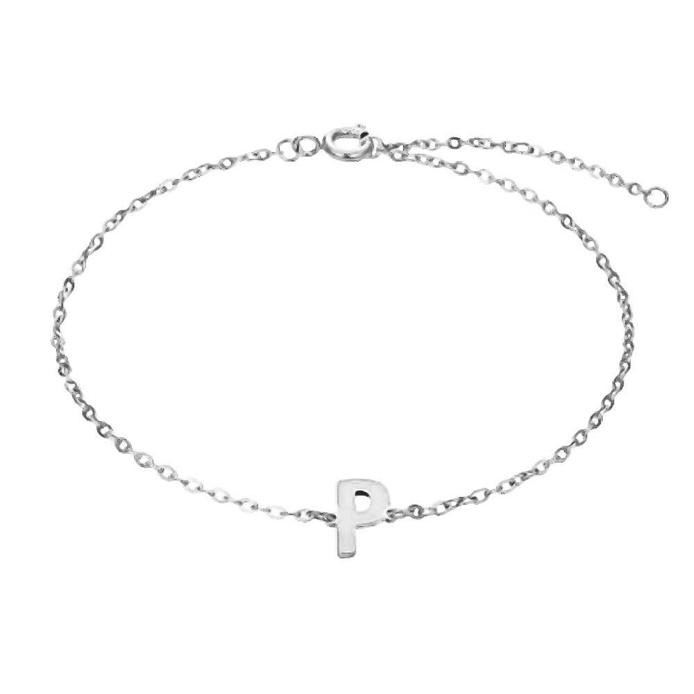 P - Buchstaben Armkette aus Edelstahl Silber Unisex