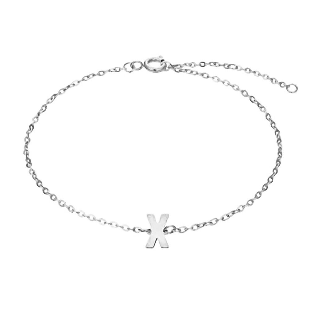 X - Buchstaben Armkette aus Edelstahl Silber Unisex