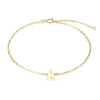 A - Buchstaben Armkette aus Edelstahl Gold Unisex