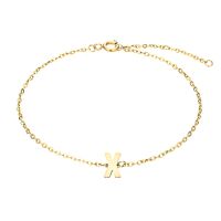 A - Buchstaben Armkette aus Edelstahl Gold Unisex