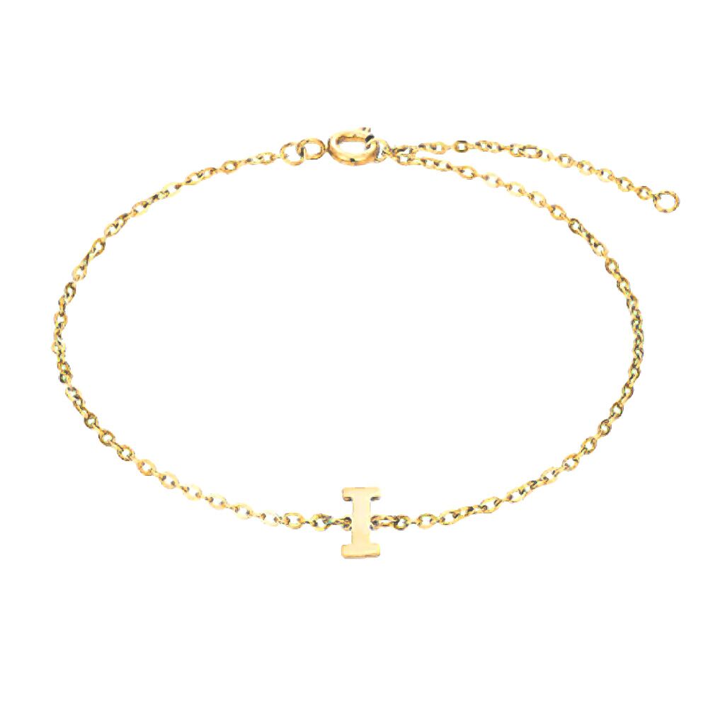 I - Buchstaben Armkette aus Edelstahl Gold Unisex