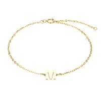 M - Buchstaben Armkette aus Edelstahl Gold Unisex