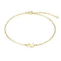 S - Buchstaben Armkette aus Edelstahl Gold Unisex