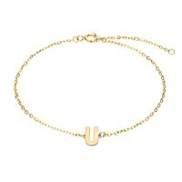 U - Buchstaben Armkette aus Edelstahl Gold Unisex
