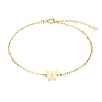 W- Buchstaben Armkette aus Edelstahl Gold Unisex