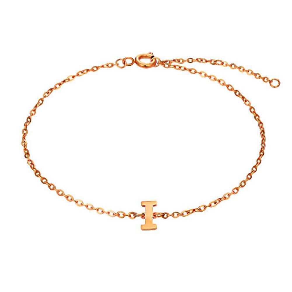 I - Buchstaben Armkette aus Edelstahl Roségold Unisex