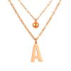Doppel-Kette Buchstaben und Kugel Anhänger Roségold Edelstahl Damen