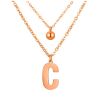 Doppel-Kette Buchstabe "C" und Kugel Anhänger Roségold aus Edelstahl Damen