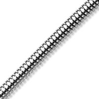 Kette runde Schlangenglieder aus Edelstahl Unisex - Stärke 4,2 mm Silber