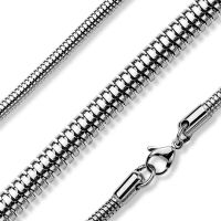 Kette runde Schlangenglieder aus Edelstahl Unisex - Stärke 4,2 mm Silber