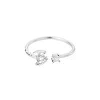 Buchstaben Ring Silber aus Metall Unisex - Buchstabe B