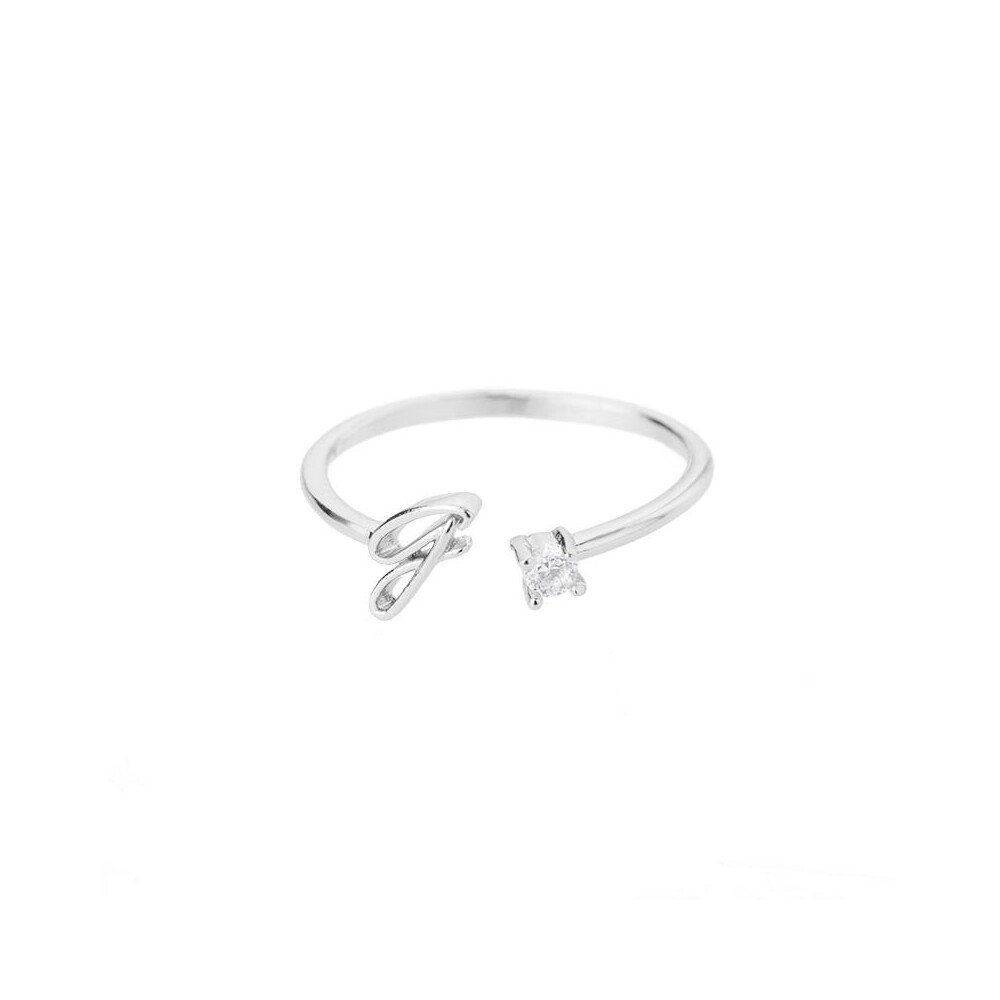 Buchstaben Ring Silber aus Metall Unisex - Buchstabe G