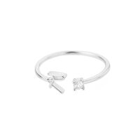 Buchstaben Ring Silber aus Metall Unisex - Buchstabe R