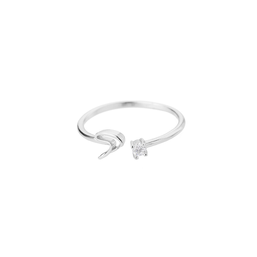 Buchstaben Ring Silber aus Metall Unisex - Buchstabe S