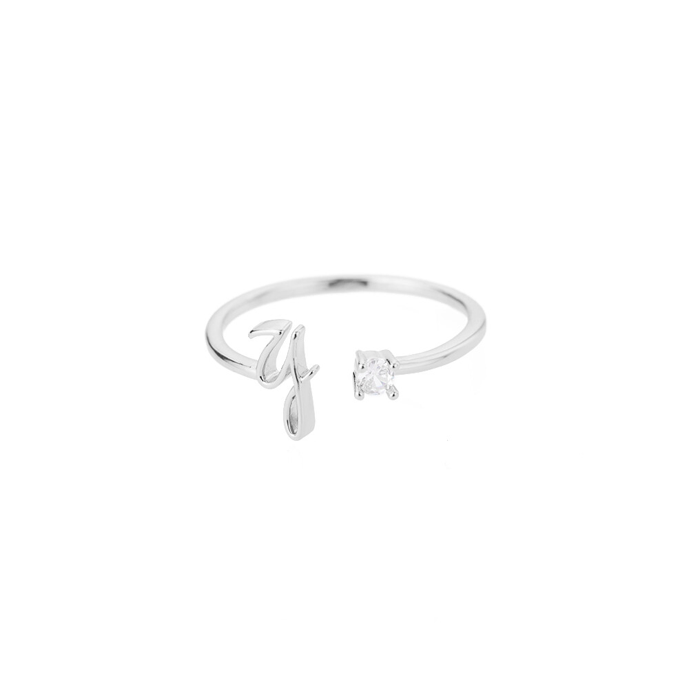 Buchstaben Ring Silber aus Metall Unisex - Buchstabe Y