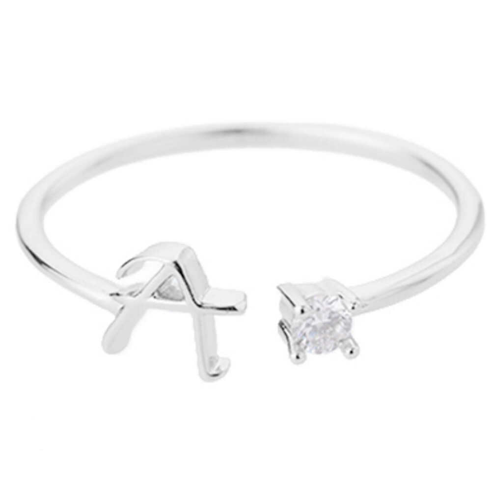 Buchstaben Ring Silber aus Metall Unisex - Buchstabe A
