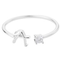 Buchstaben Ring Silber aus Metall Unisex - Buchstabe A