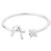 Buchstaben Ring Silber aus Metall Unisex - Buchstabe A