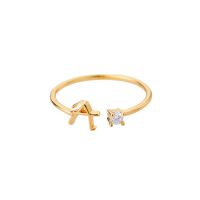 Buchstaben Ring Goldfarben aus Metall Unisex - Auswahl von A-Z