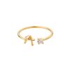 Buchstaben Ring Goldfarben aus Metall Unisex - Auswahl von A-Z