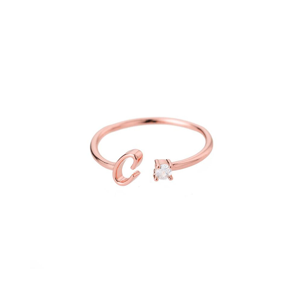 Buchstaben Ring C Roségold aus Metall Unisex