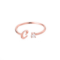 Buchstaben Ring C Roségold aus Metall Unisex