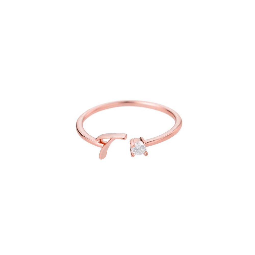 Buchstaben Ring T Roségold aus Metall Unisex