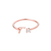 Buchstaben Ring T Roségold aus Metall Unisex