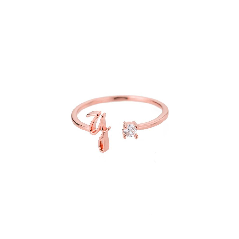 Buchstaben Ring Y Roségold aus Metall Unisex