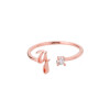 Buchstaben Ring Y Roségold aus Metall Unisex
