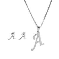 Schmuckset Buchstaben Silber aus Edelstahl Damen B
