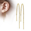 Ohrhänger goldene lange Kette und Stäbe aus Edelstahl Damen