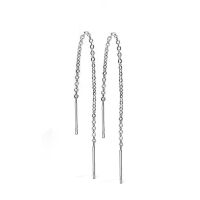 Ohrhänger silberne lange Kette und Stäbe aus Edelstahl Damen