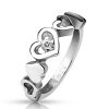 49 (15.6) Ring 5 Herzen Liebe Love Kristall silber Edelstahl für Damen