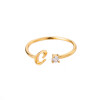 Buchstaben Ring Goldfarben aus Metall Unisex - C