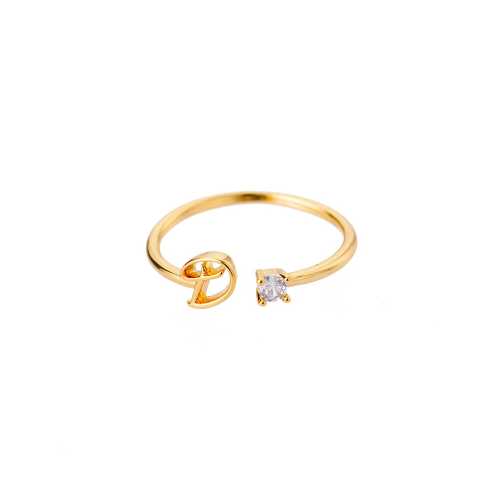 Buchstaben Ring Goldfarben aus Metall Unisex - D