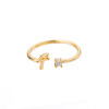 Buchstaben Ring Goldfarben aus Metall Unisex - F