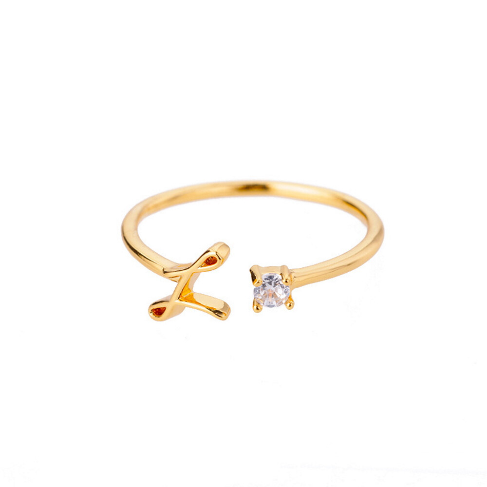 Buchstaben Ring Goldfarben aus Metall Unisex - L