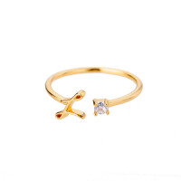 Buchstaben Ring Goldfarben aus Metall Unisex - L