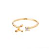 Buchstaben Ring Goldfarben aus Metall Unisex - L