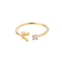 Buchstaben Ring Goldfarben aus Metall Unisex - R