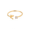 Buchstaben Ring Goldfarben aus Metall Unisex - R