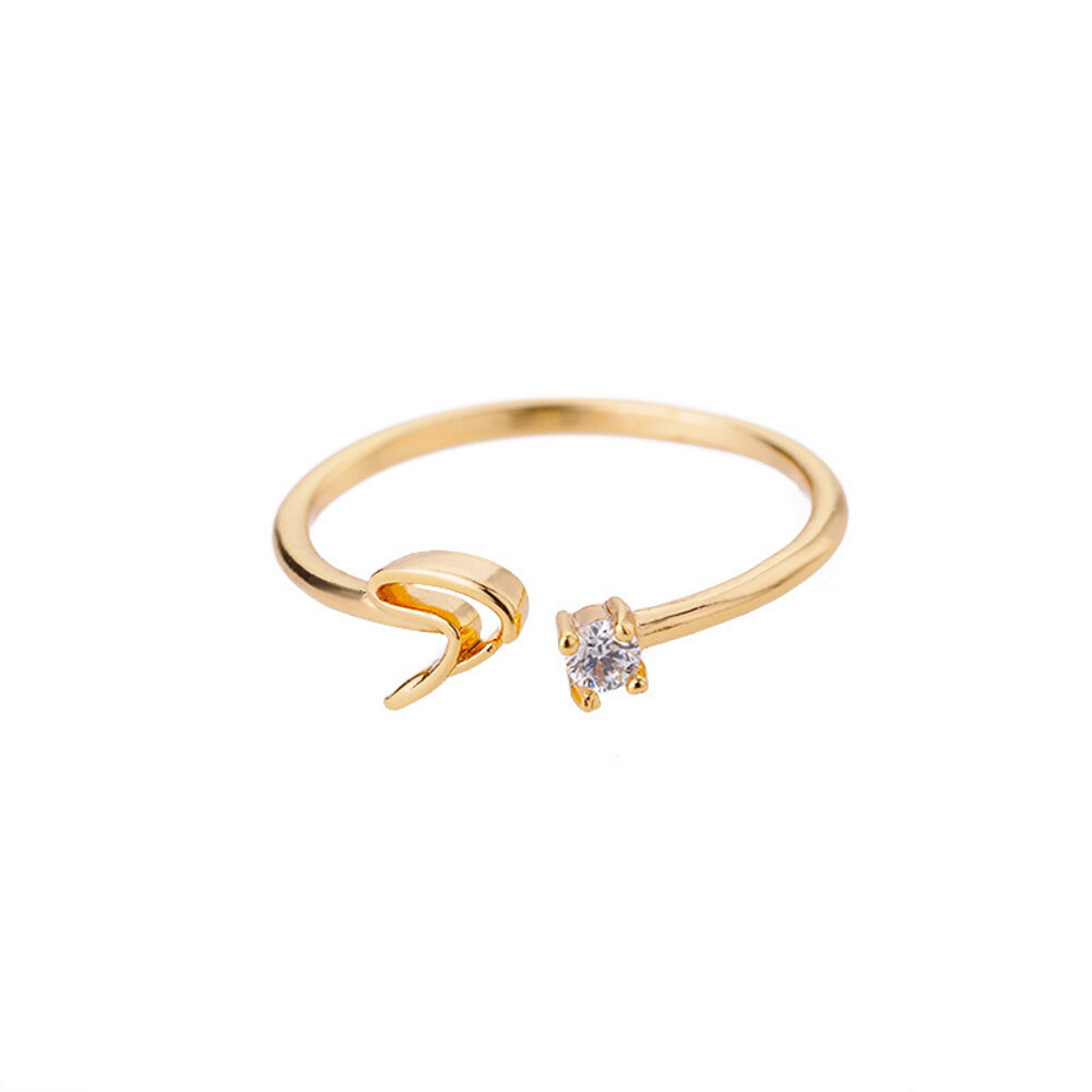 Buchstaben Ring Goldfarben aus Metall Unisex - S